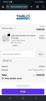 KAIT coupon verification screenshot