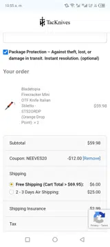 NEEVES20 coupon verification screenshot