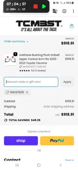 GHOSTED5 coupon verification screenshot