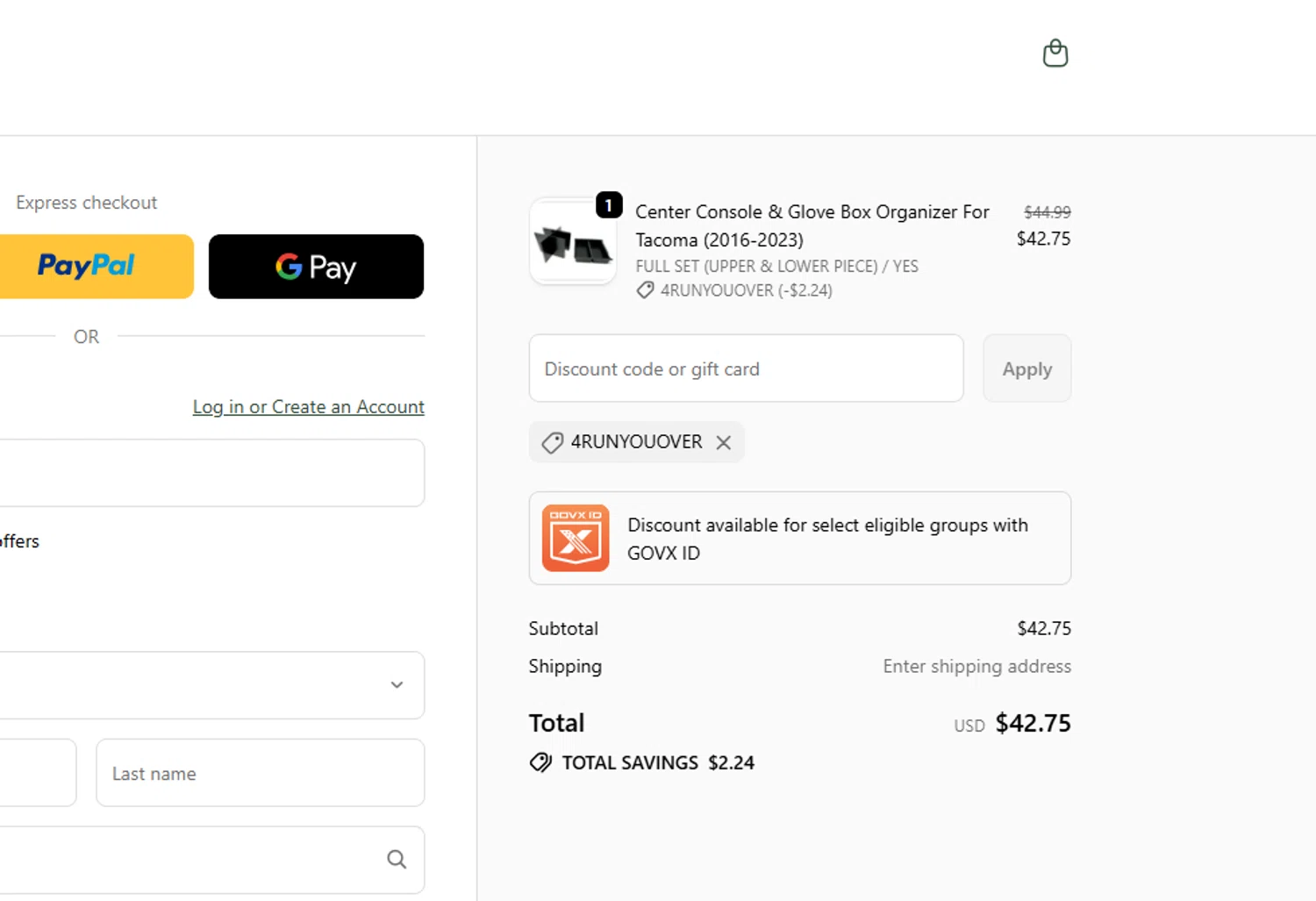 Tacoma Lifestyle discount code screenshot showing code 4RUNYOUOVER applied at Tacoma Lifestyle checkout page. Uploaded by SimplyCodes community member Carlitoxxxxxxxxxxxxxxxxxxxxxxx on Oct 3, 2025