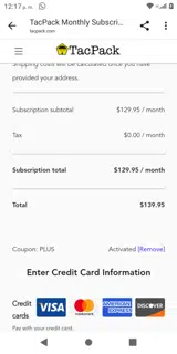 PLUS coupon verification screenshot
