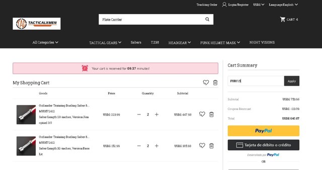 Tactical X-Men checkout page showing Tactical X-Men promo code box | Screenshot taken by SimplyCodes community member on Jun 7, 2025
