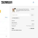 TACVASEN coupon verification screenshot