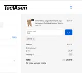 TACVASEN coupon verification screenshot