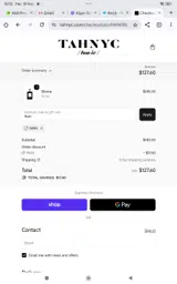 TAHNYC coupon verification screenshot