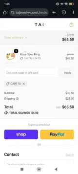 CART10 coupon verification screenshot