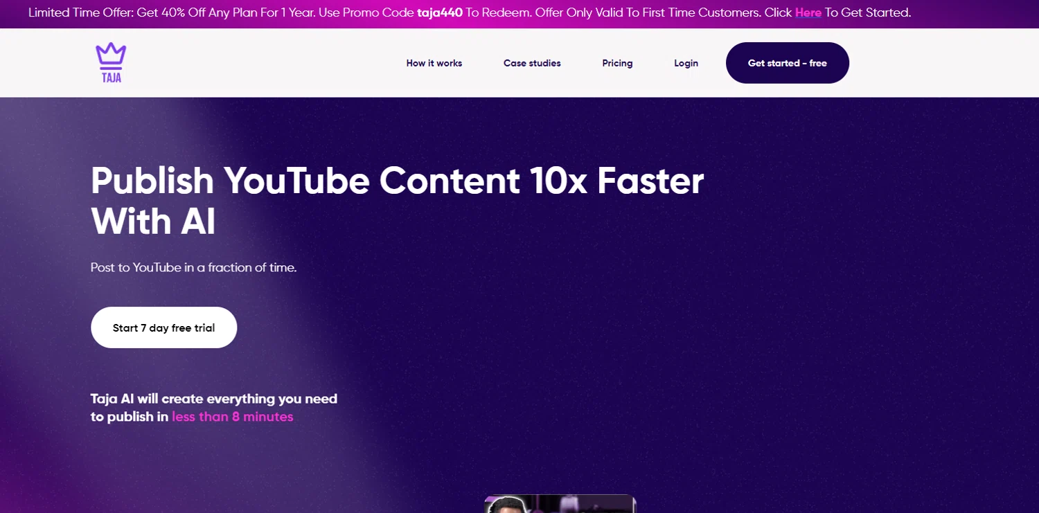 Taja AI checkout page showing Taja AI promo code box | Screenshot taken by SimplyCodes community member on Aug 15, 2024