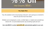 mday coupon verification screenshot