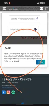 Talking Stick Resort coupon verification screenshot