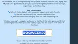DOGWEEK20 coupon verification screenshot