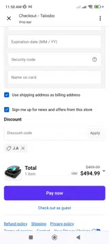 J.a coupon verification screenshot