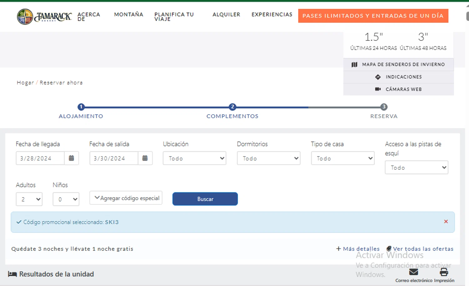 Tamarack Resort checkout page showing Tamarack Resort promo code box | Screenshot taken by SimplyCodes community member on Mar 27, 2024