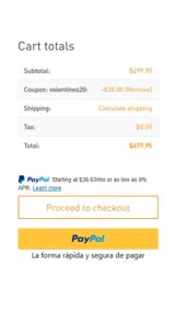 VALENTINES20 coupon verification screenshot