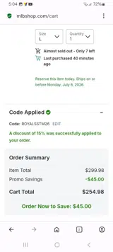 Tampa Bay Rays coupon verification screenshot