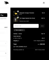WELCOME10 coupon verification screenshot