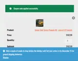 WELCOME20 coupon verification screenshot