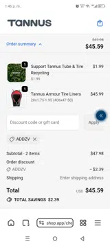 ADDZV coupon verification screenshot
