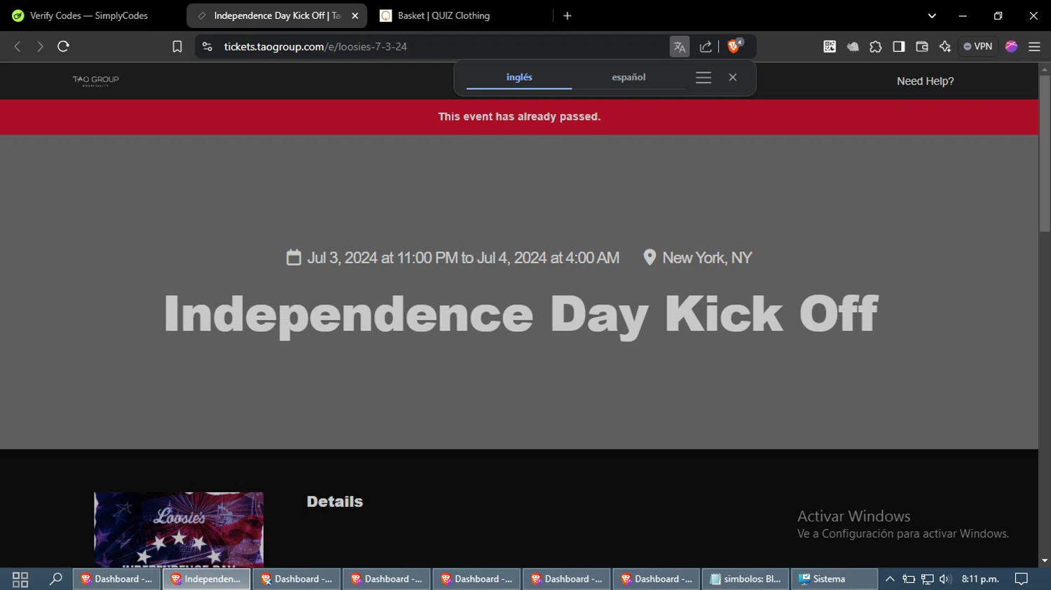 Tao Group Hospitality checkout page showing Tao Group Hospitality promo code box | Screenshot taken by SimplyCodes community member on Oct 4, 2024