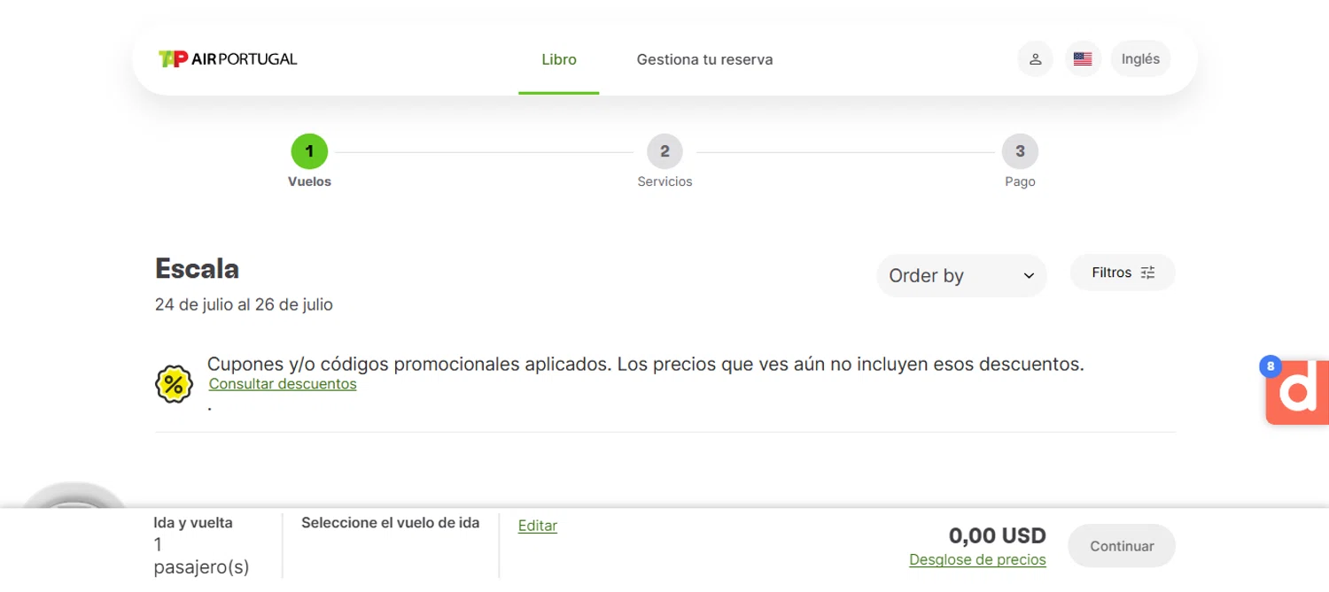 TAP Air Portugal promo code screenshot showing code BDAYTPUS80 applied at TAP Air Portugal checkout page. Uploaded by SimplyCodes community member ESTHER3121 on Jun 30, 2025
