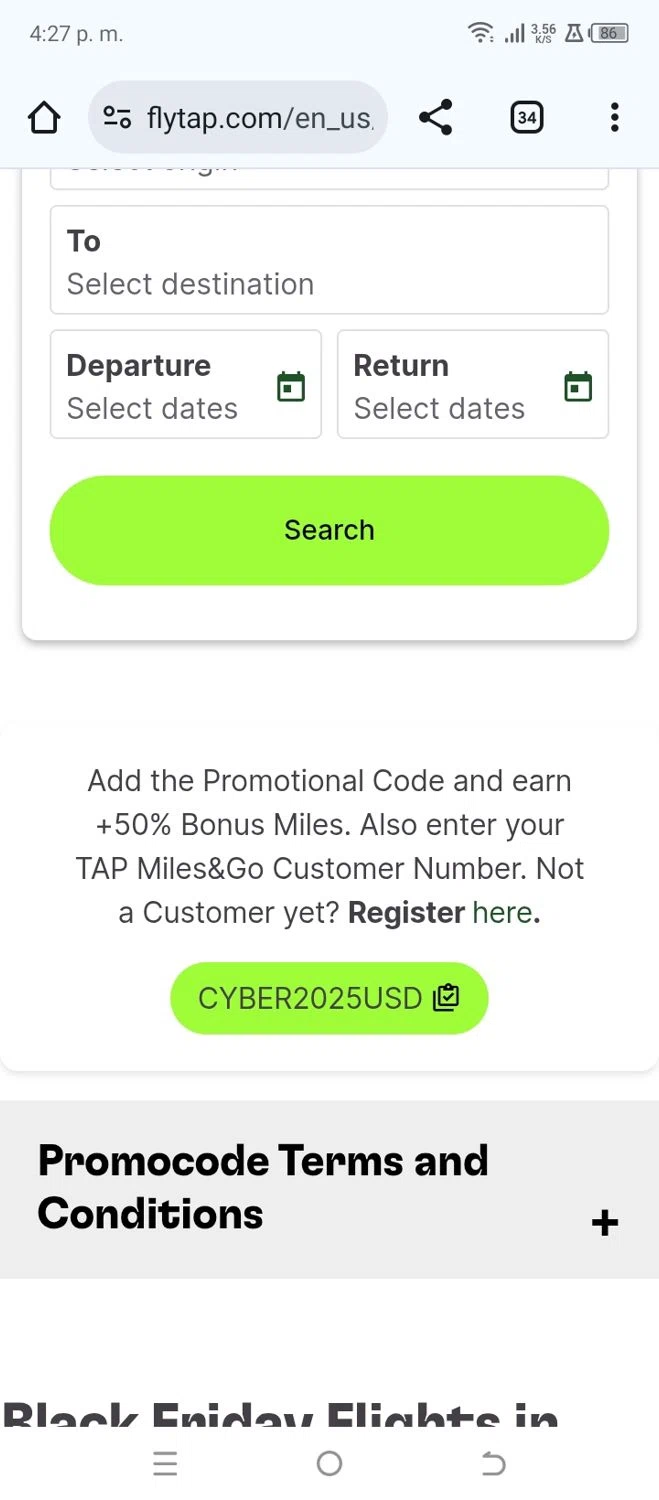TAP Air Portugal promo code screenshot showing code CYBER2025USD applied at TAP Air Portugal checkout page. Uploaded by SimplyCodes community member crischidy25 on Dec 1, 2025