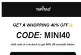 MINI40 coupon verification screenshot