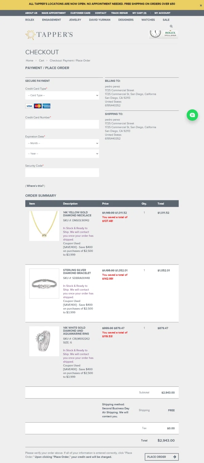 Tapper's checkout page showing Tapper's promo code box | Screenshot taken by SimplyCodes community member on Dec 18, 2020