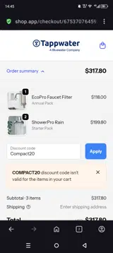 Compact20 coupon verification screenshot