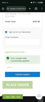 save15 coupon verification screenshot