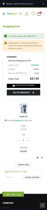 Wethrift15 coupon verification screenshot