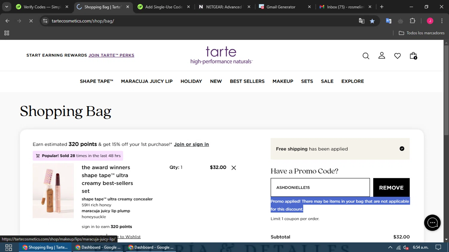 how to use Tarte Cosmetics coupons