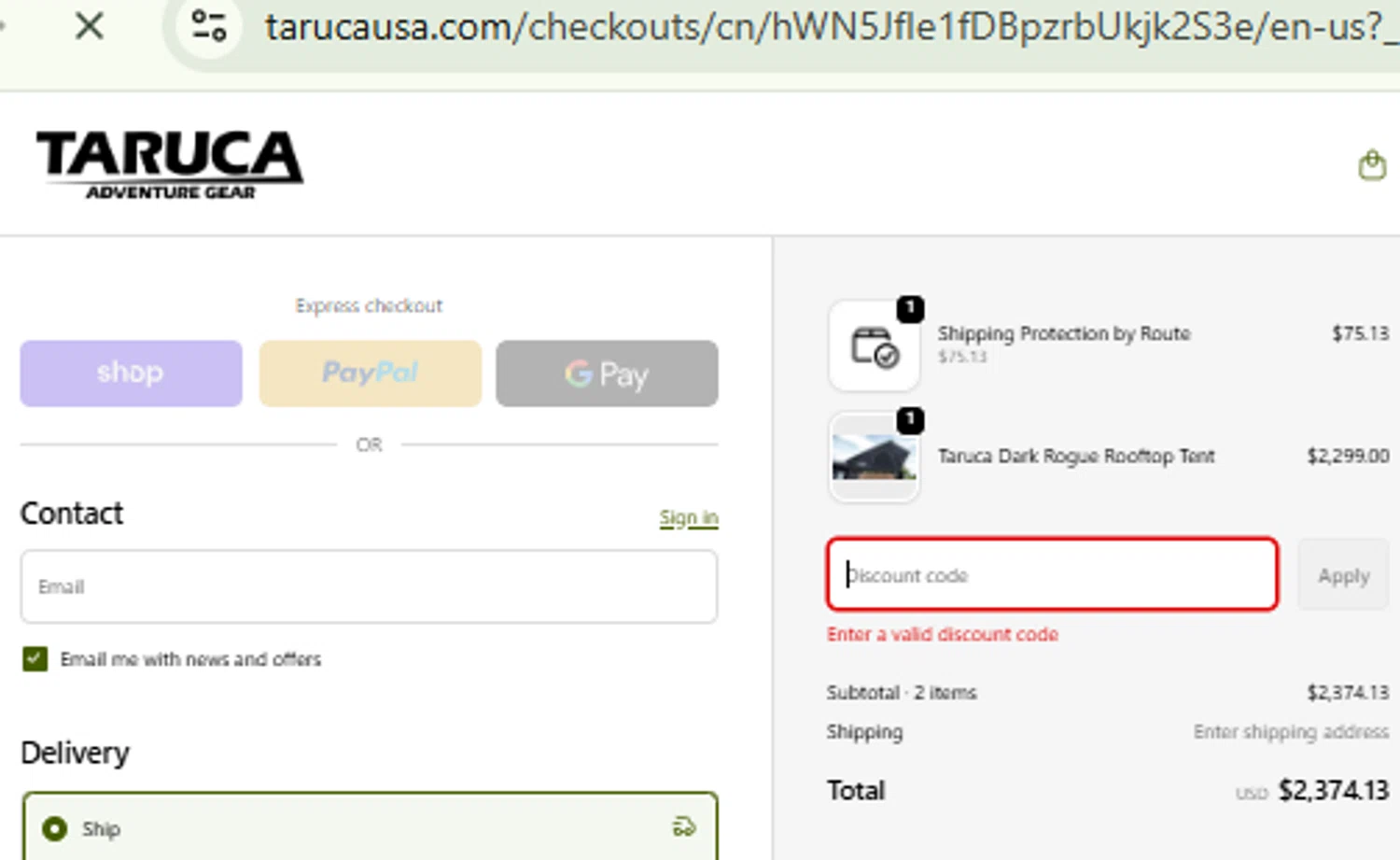 Taruca promo code screenshot showing code KBROWN10 applied at Taruca checkout page. Uploaded by SimplyCodes community member CashMaestro9337 on Nov 15, 2025