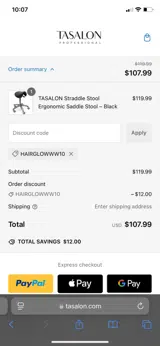 HAIRGLOWWW10 coupon verification screenshot