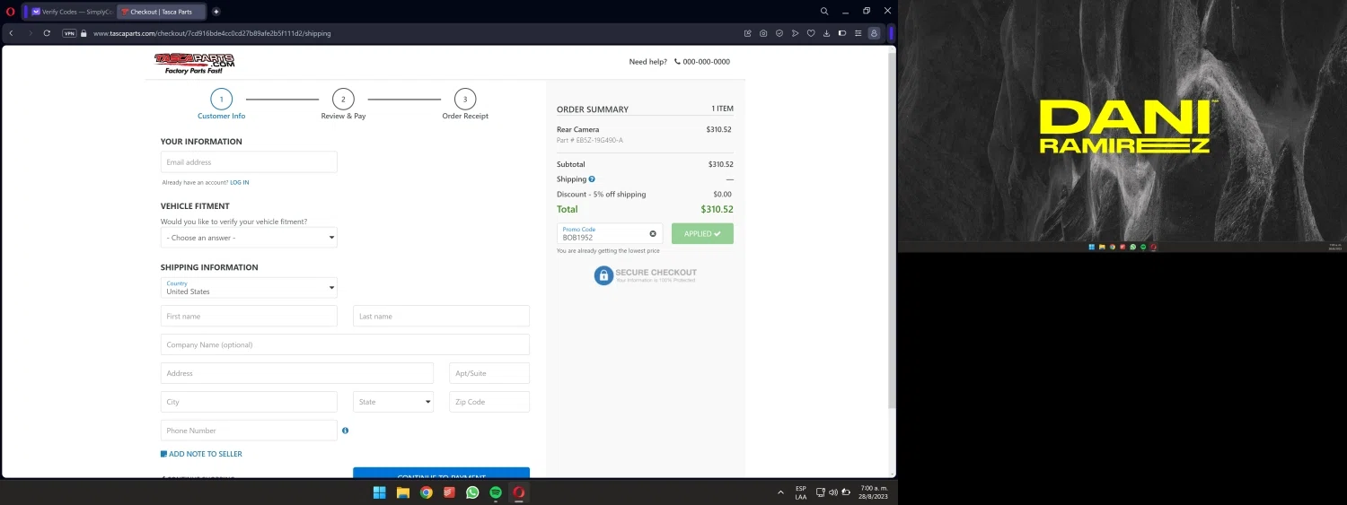 how to use Tascaparts coupons