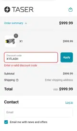 X1FLASH coupon verification screenshot