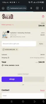 XOXOCAROLINA coupon verification screenshot