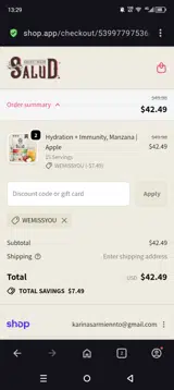 WEMISSYOU coupon verification screenshot