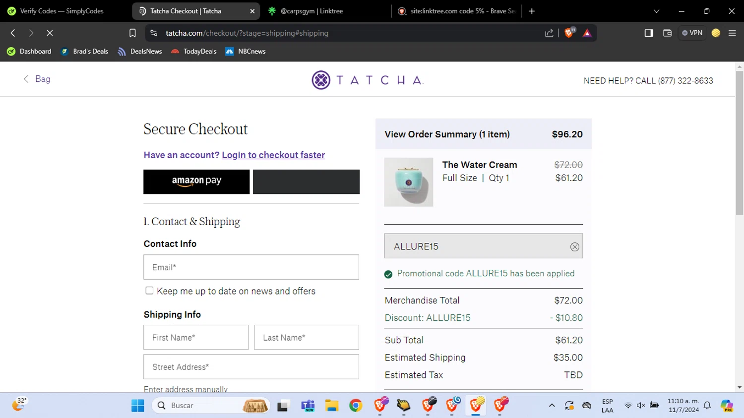 how to use Tatcha coupons