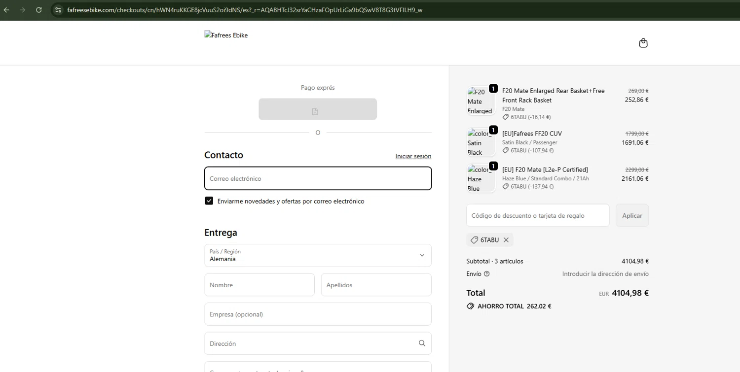 TATSoul discount code screenshot showing code TSWEBSITE10 applied at TATSoul checkout page. Uploaded by SimplyCodes community member johangonzalez1 on Nov 3, 2025