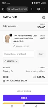 XMAS20 coupon verification screenshot