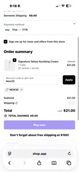 New30 coupon verification screenshot