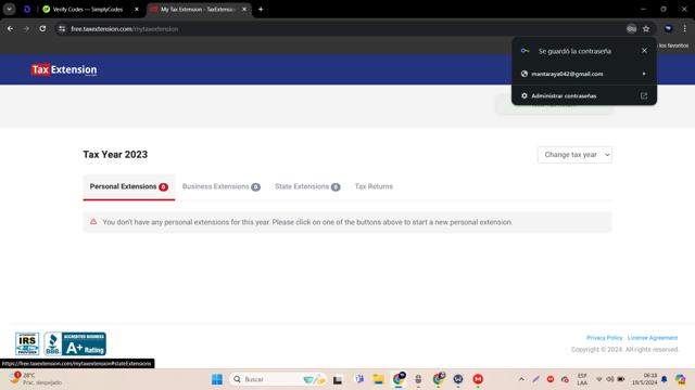 Tax Extension checkout page showing Tax Extension promo code box | Screenshot taken by SimplyCodes community member on May 19, 2024