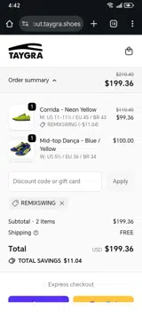 REMIXSWING coupon verification screenshot