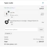 Taylor Joelle coupon verification screenshot