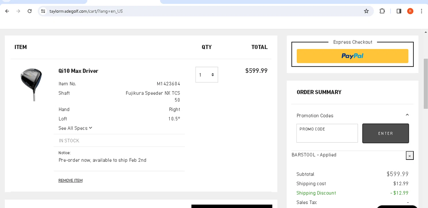 how to use Taylor Made Golf coupons