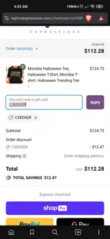 CSEEKER coupon verification screenshot
