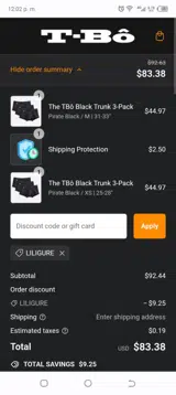 LILIGURE coupon verification screenshot
