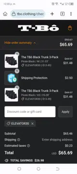 ELEVATOR30 coupon verification screenshot