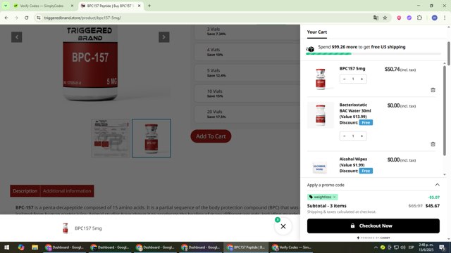 Triggered Brand checkout page showing Triggered Brand promo code box | Screenshot taken by SimplyCodes community member on Jun 13, 2025