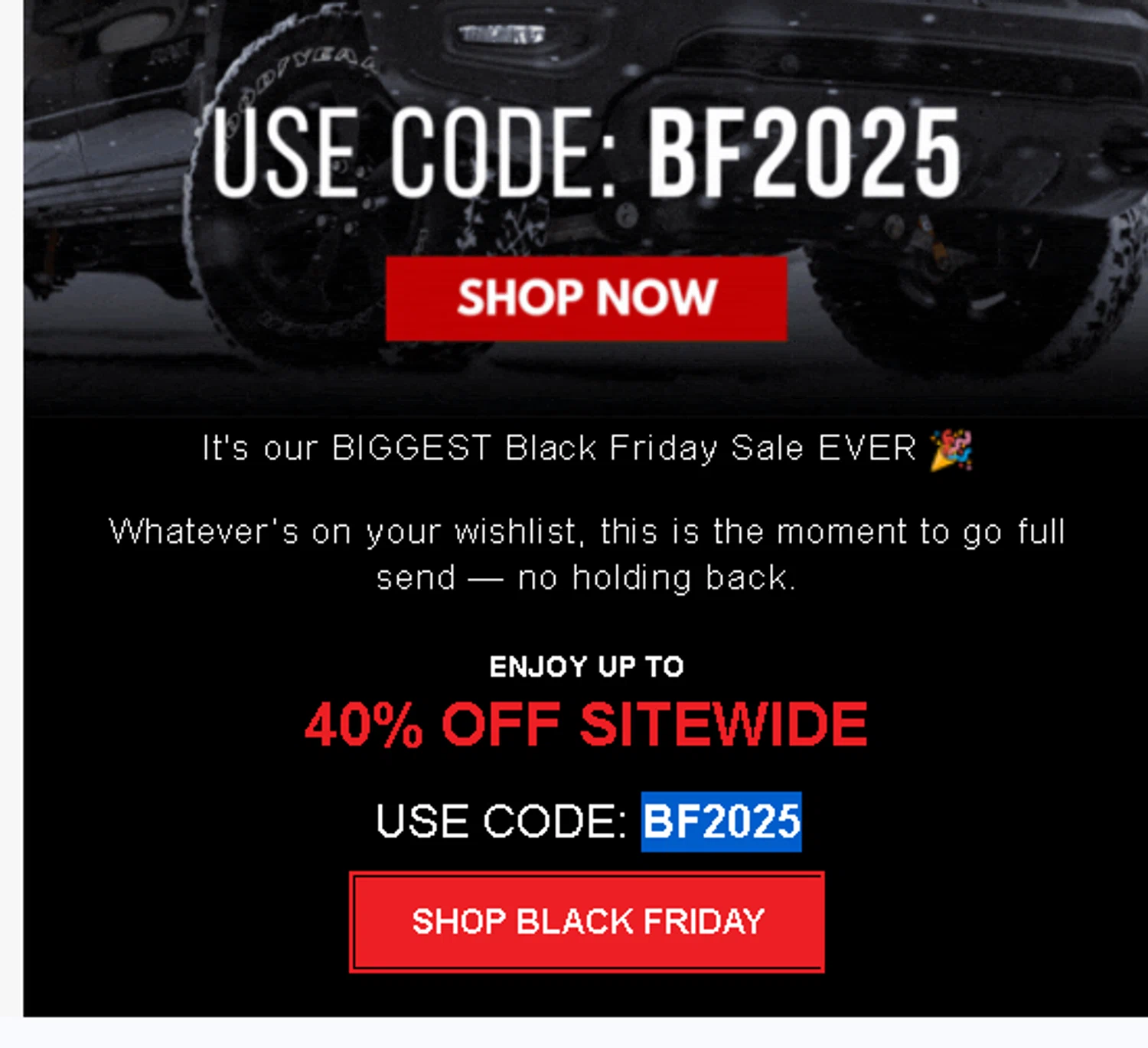 TDotPerformance coupon code screenshot showing code BF2025 applied at TDotPerformance checkout page. Uploaded by SimplyCodes community member ParisSmith on Nov 24, 2025