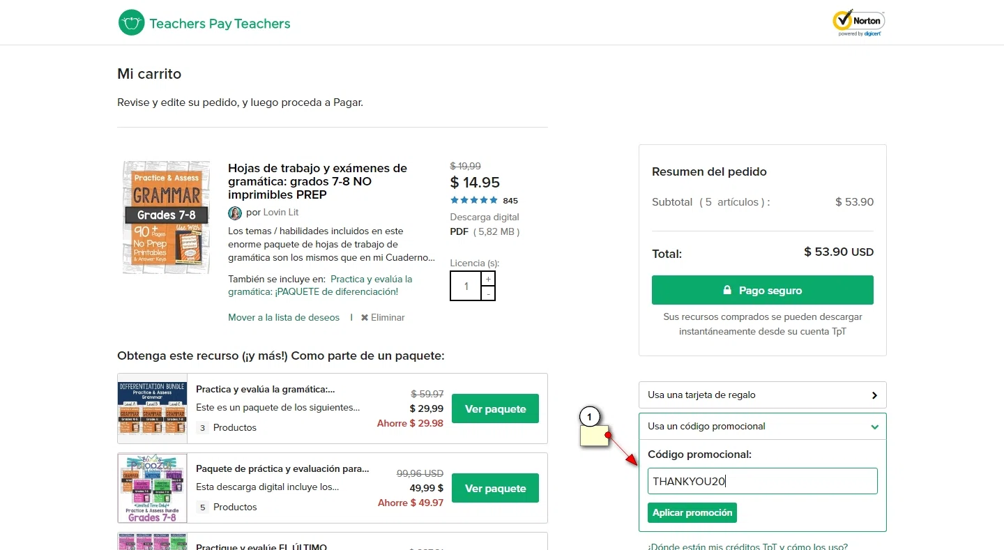 how to use Teachers Pay Teachers coupons